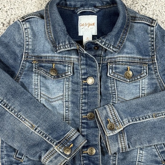 Cat & Jack 3T Jean Jacket Denim Girls Toddler - Picture 12 of 16